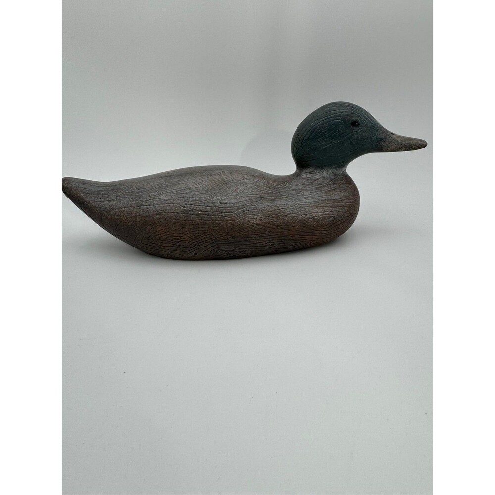 Vintage Duck Art Glass Molded Signed JCG1980 Collectible